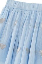 Kids Tulle Skirt with Heart Embellishments.